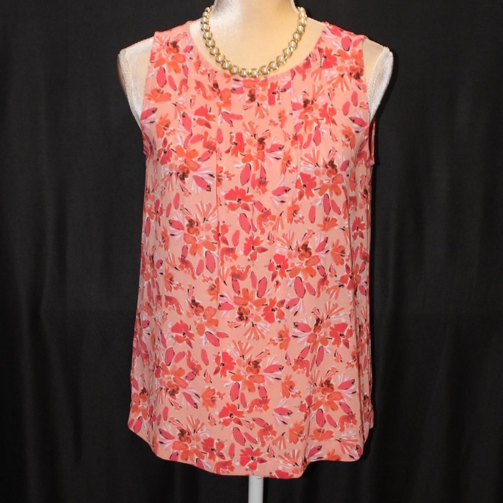 Ann Taylor Loft Sleeveless Pink Floral Top